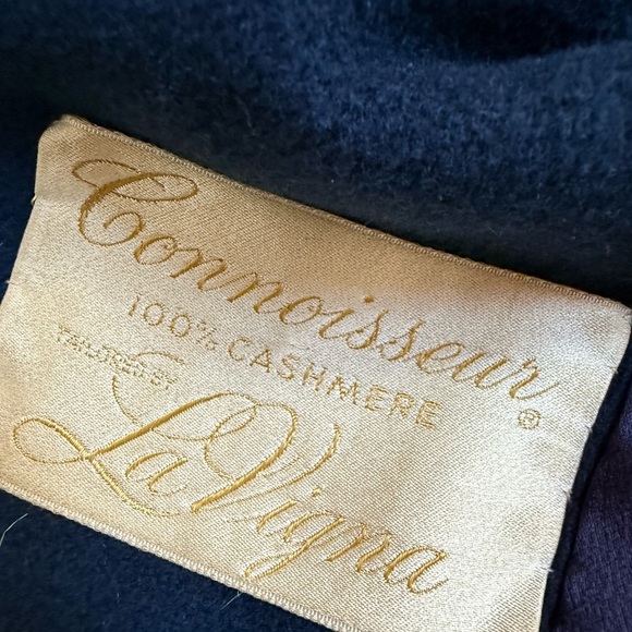 Vintage 1950s-60s Blue Connoisseur La Vigna 100% cashmere coat - Picture 6 of 10